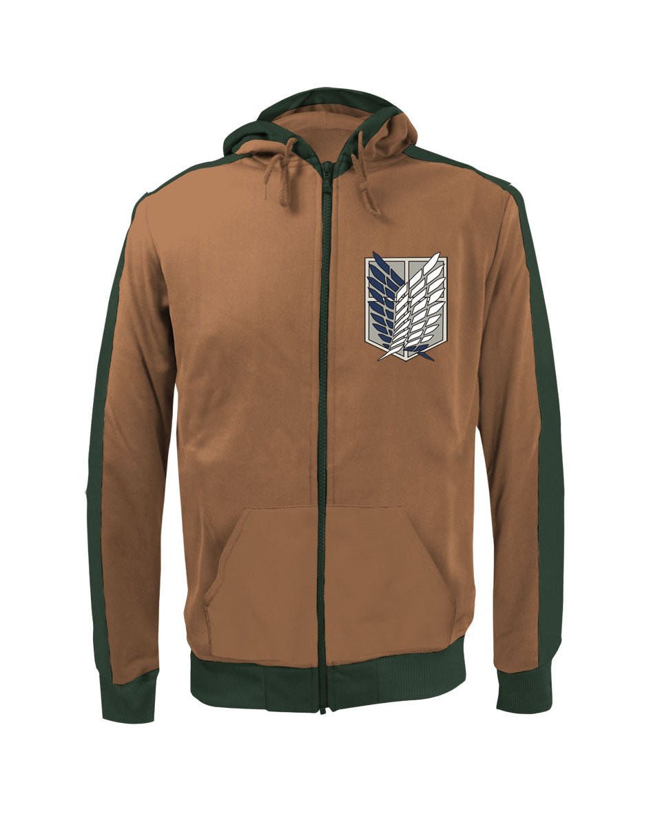 Attack On Titan Survey Corps Anime Track Zip Up Hoodie - Fundom