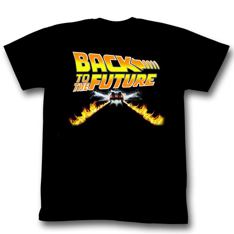 Back To The Future Movie Car Flames Movie Poster Adult T-Shirt - Fundom