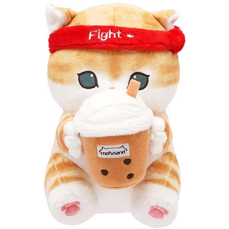 Mofusand Boba Barista Cat Plush 9"