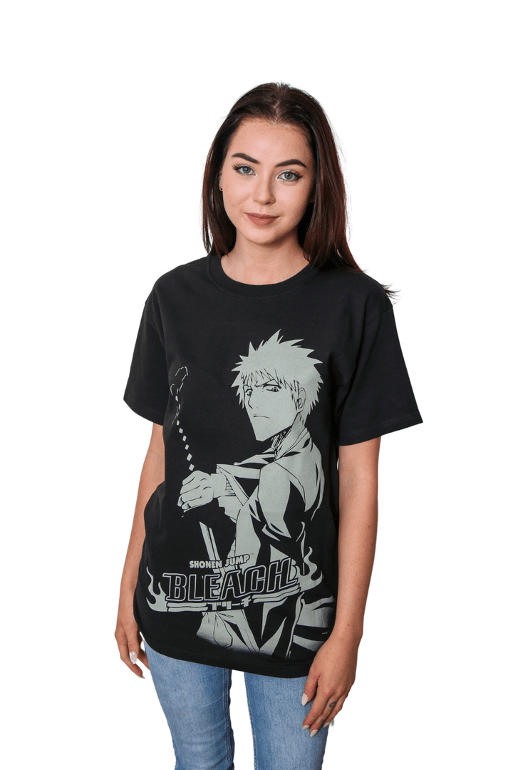 Bleach Ichigo Stare One Color Shonen Jump Anime Adult T-Shirt - Fundom