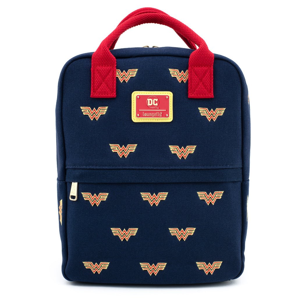 DC Comics Wonder Woman Logo All - Over Print Canvas Mini Backpack by Loungefly - Fundom