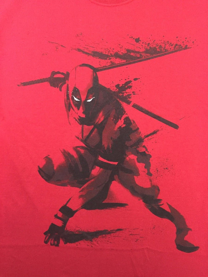 Deadpool Movie Sword Slash Sumi E Adult T-Shirt - Fundom