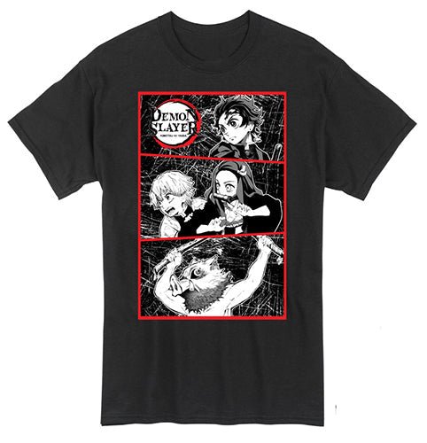 Demon Slayer Group Gritty Panels Anime Adult T-Shirt - Fundom
