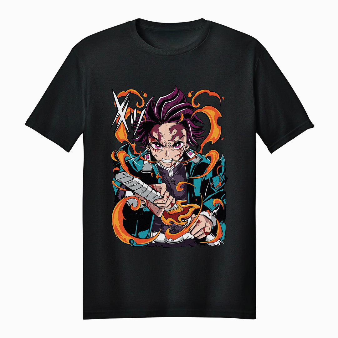 Demon Slayer Tanjiro Flame Form Adult Unisex T-Shirt - Fundom