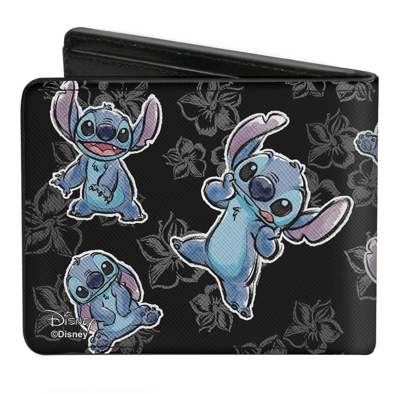 Disney Stitch poses Hibiscus Sketch Bi - Fold Wallet - Fundom