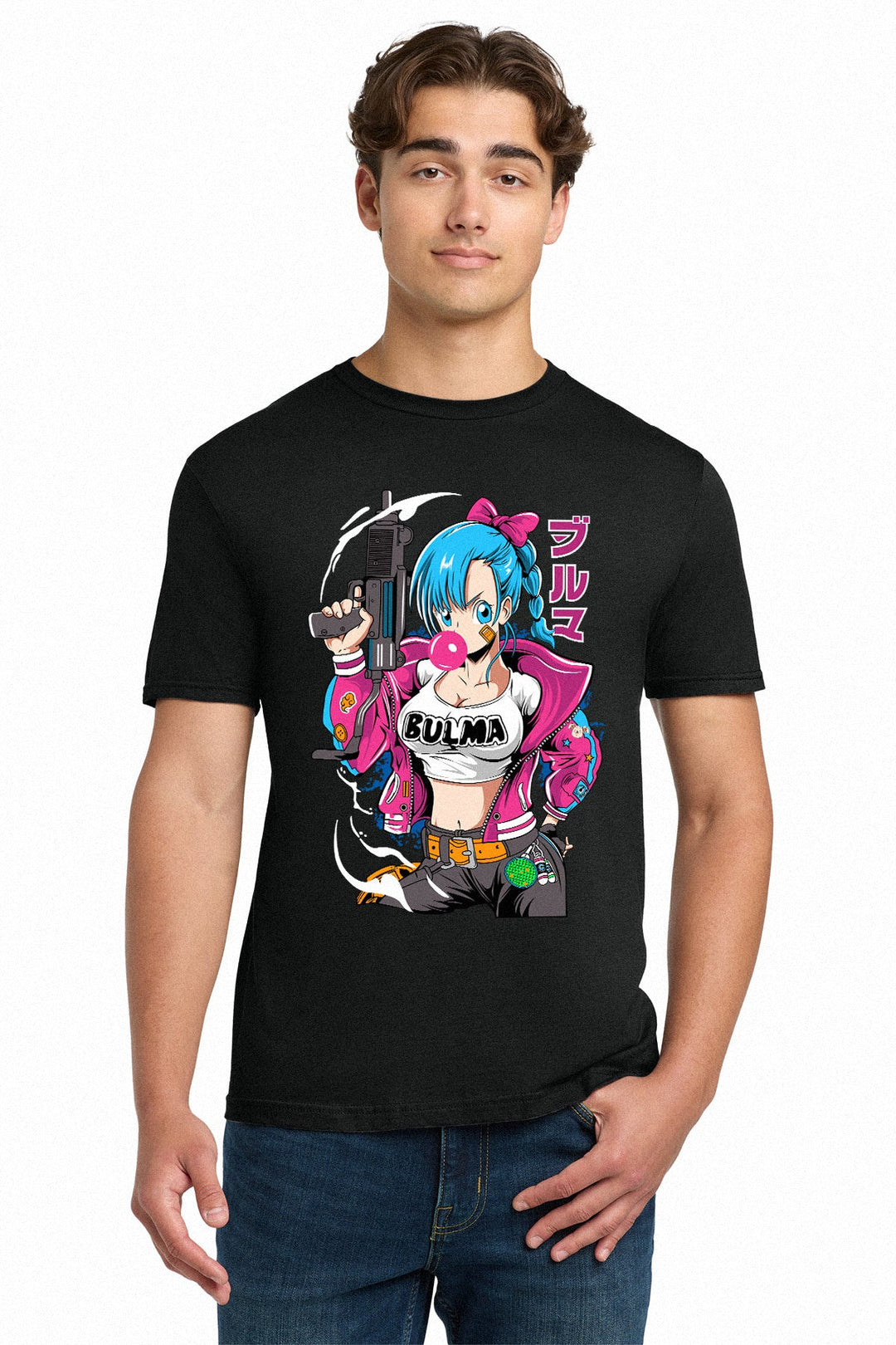 Dragon Ball Bulma Pink Jacket Adult Unisex T-Shirt - Fundom