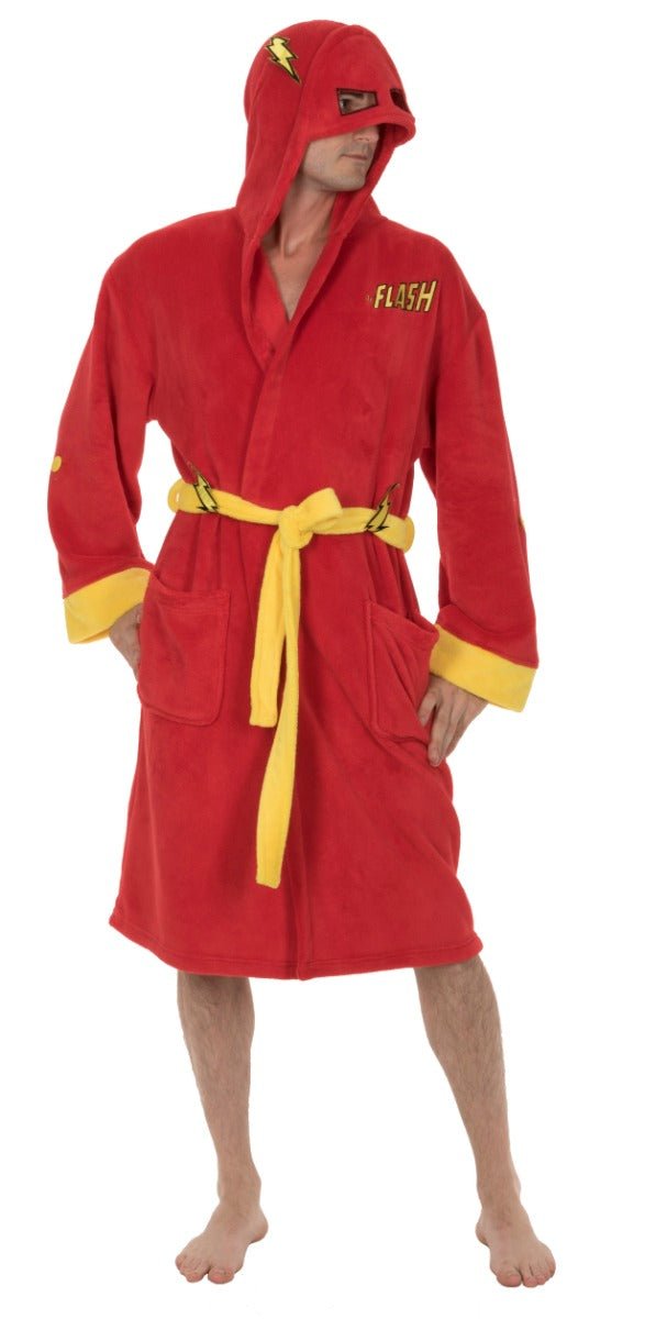 Flash Costume Bath Robe Fleece DC Comics Adult Bathrobe - Fundom