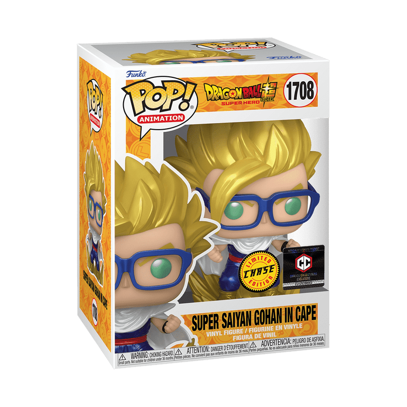 Funko Pop! Animation: Dragon Ball Super: Super Hero - Super Saiyan Gohan in Cape Metallic Chase 1708 Chalice Collectibles Exclusive - Fundom