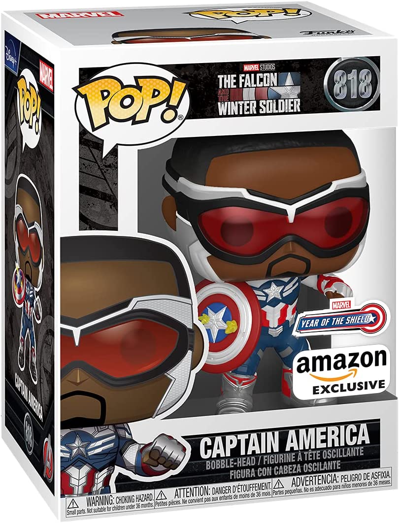 Funko POP Marvel: Falcon and The Winter Soldier - Captain America (Sam Wilson) with Shield Year of The Shield Amazon Exclusive - Fundom