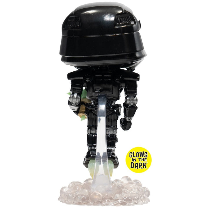 Funko Pop! Star Wars: The Mandalorian Dark Trooper with Grogu Glow - in - the - Dark Entertainment Earth Exclusive Vinyl Figure - Fundom