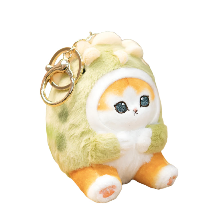 Mofusand Triceratops Cat Plush Keychain