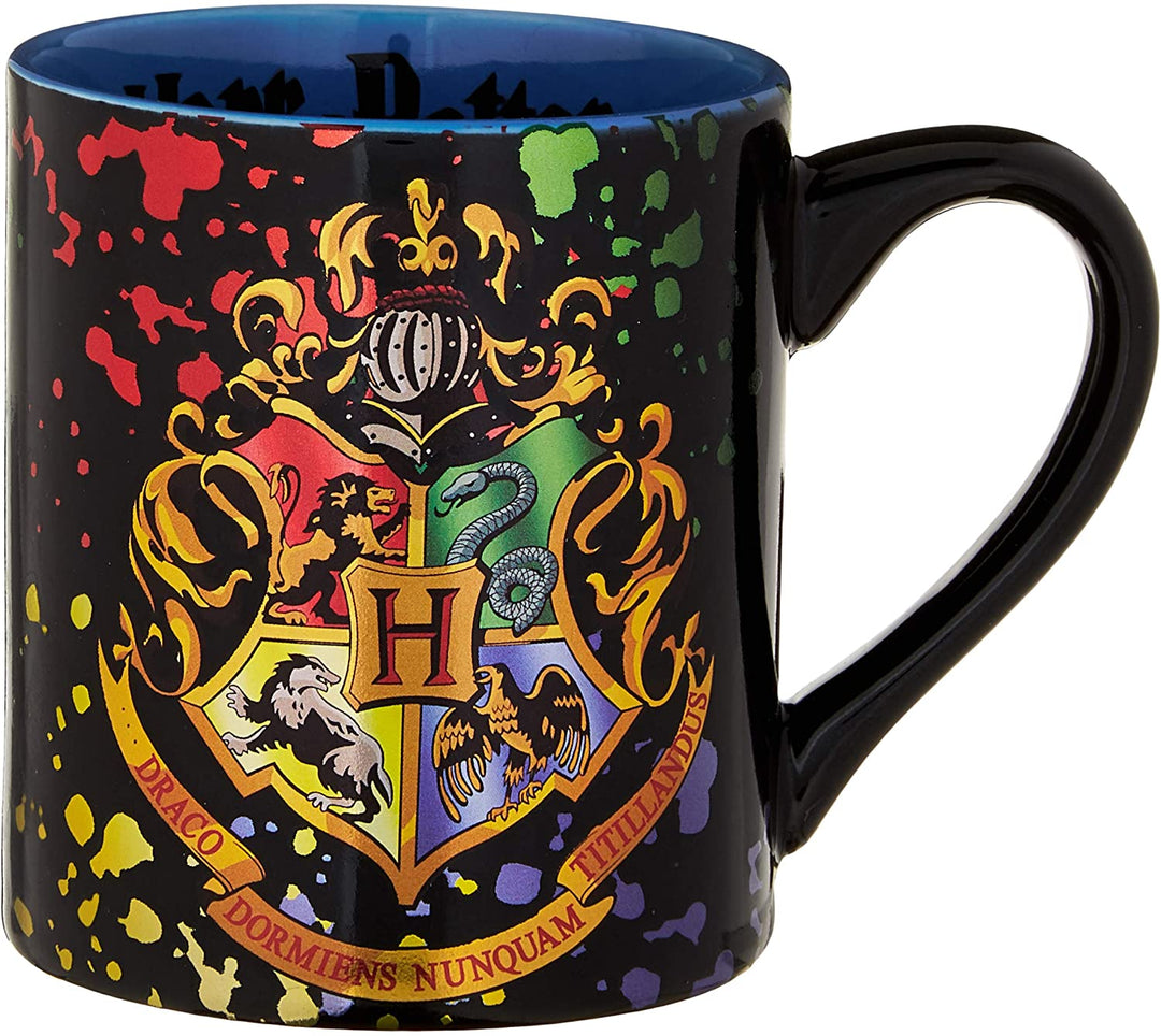 Harry Potter Hogwarts Crest Splatter ceramic Mug 14 Ounce - Fundom