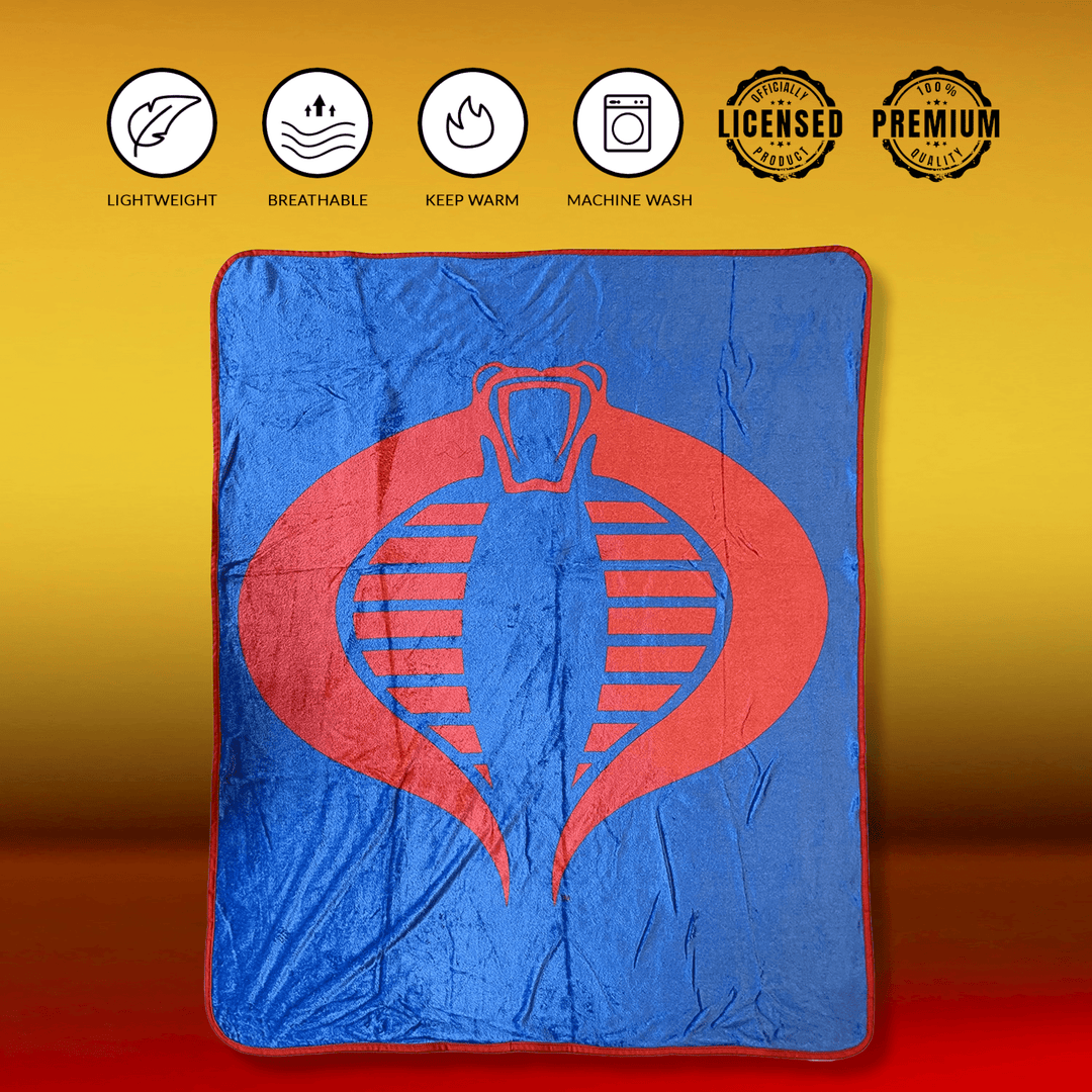 Hasbro G.I. Joe Cobra Symbol Blue 80's Cartoon Throw Blanket - Fundom