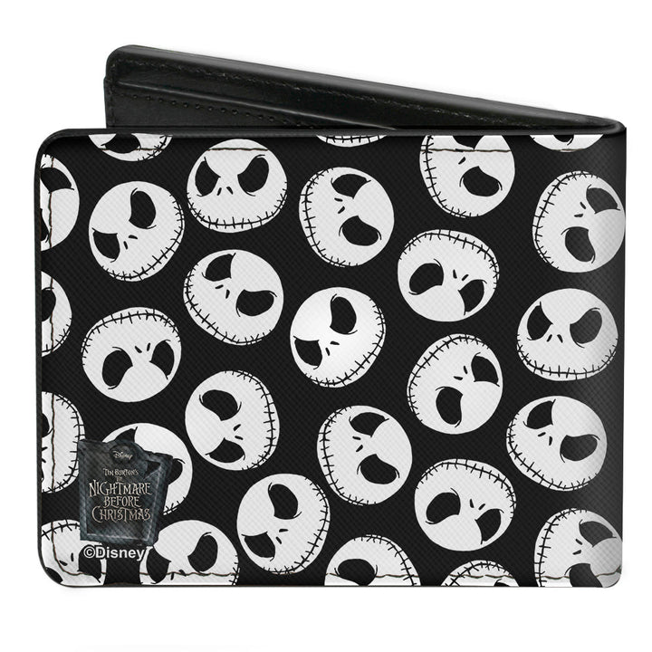 Nightmare Before Christmas Jack Expression Scattered Bi-Fold Wallet