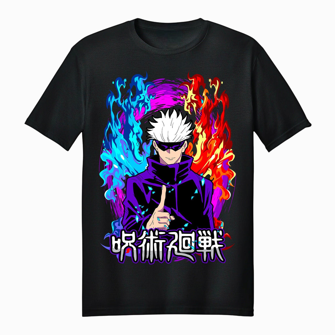 Jujutsu Kaisen Satoru Gojo Profile Monochrome Adult T-Shirt - Fundom