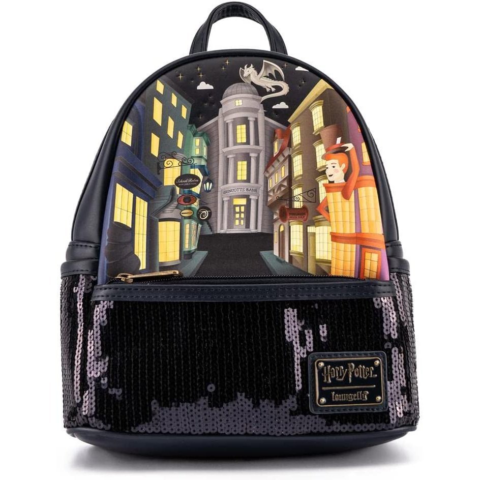 Loungefly Harry Potter Diagon Alley Sequin Womens Double Strap Shoulder Bag Purse - Fundom