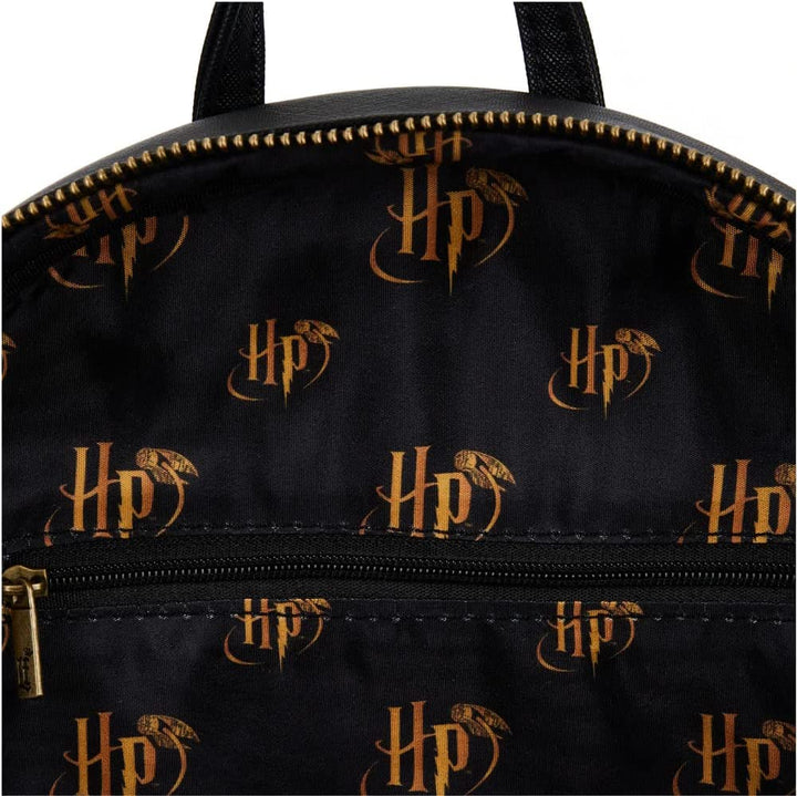 Loungefly Harry Potter Trilogy Triple Pocket Womens Double Strap Shoulder Bag Purse Backpack - Fundom