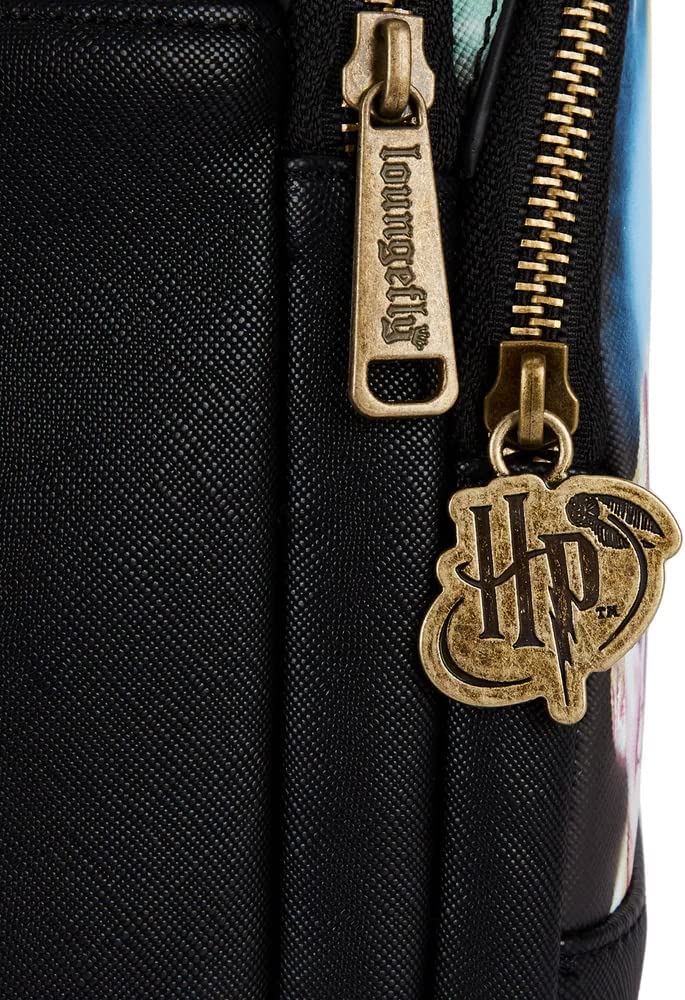 Loungefly Harry Potter Trilogy Triple Pocket Womens Double Strap Shoulder Bag Purse Backpack - Fundom