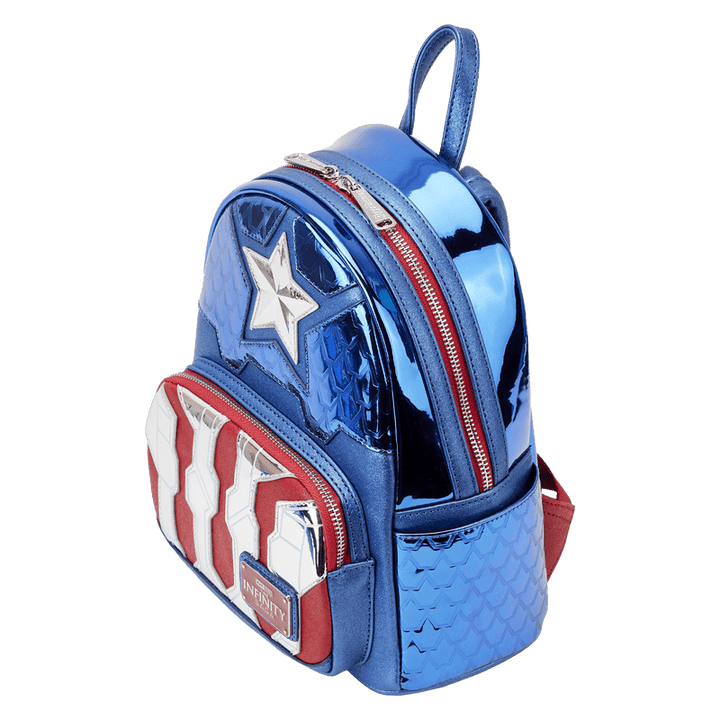 Loungefly Marvel Metallic Captain America Cosplay Mini Backpack - Fundom