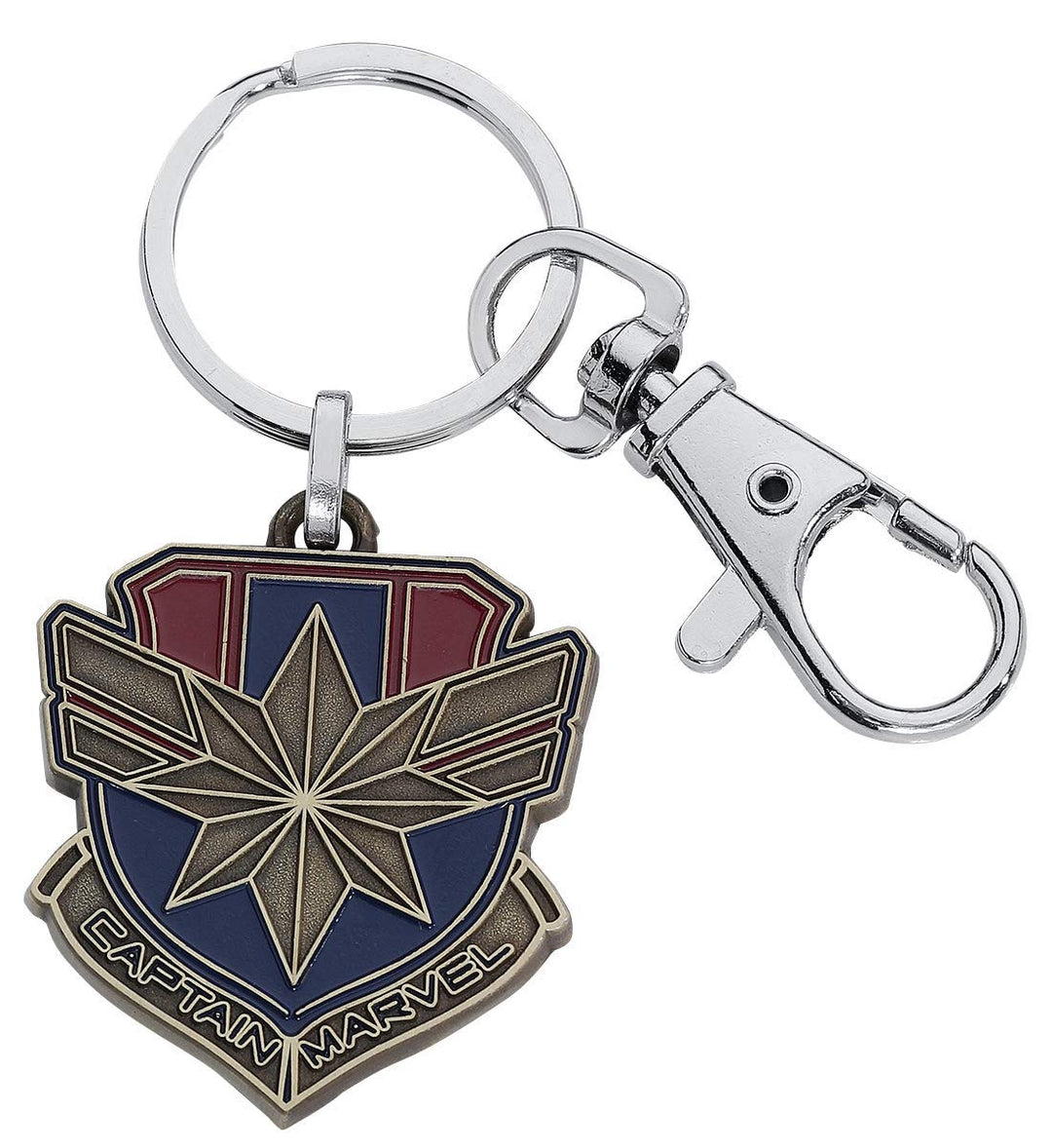 Marvel Comics Unisex Adult Captain Marvel Metal Logo Keychain - Fundom