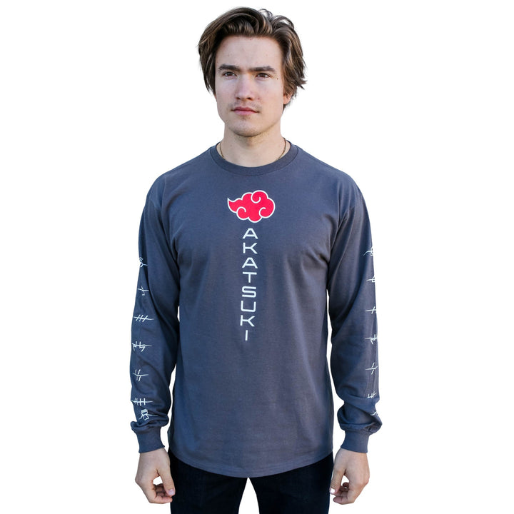 Naruto Shippuden Akatsuki Anti Village Symbols Anime Adult Long Sleeve T-Shirt - Fundom