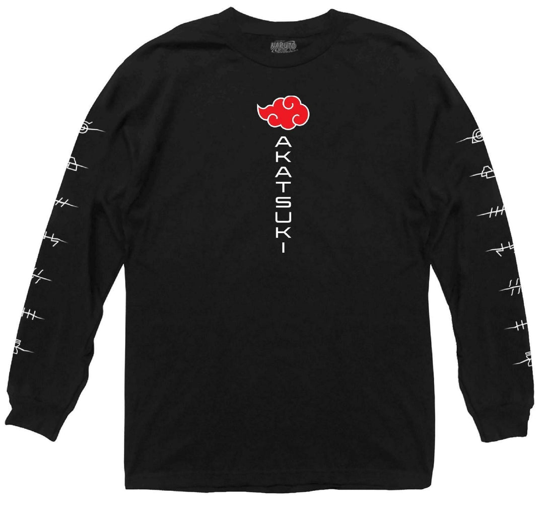 Naruto Shippuden Akatsuki Anti Village Symbols Cloud Anime Adult Unisex Long Sleeve T-Shirt - Fundom