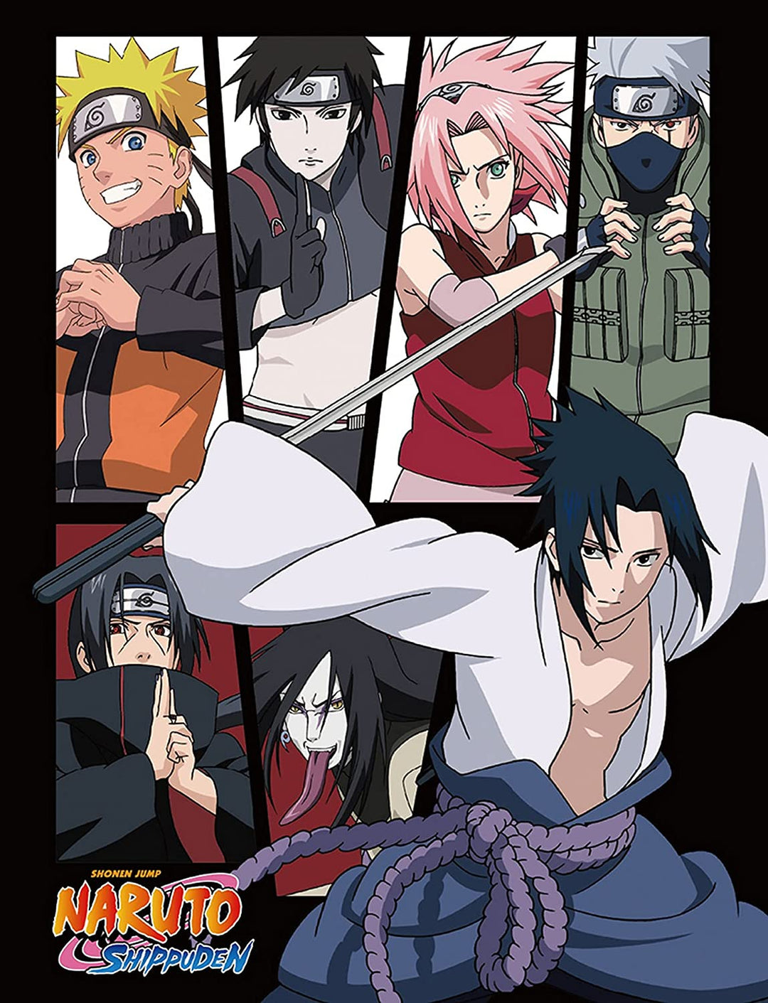 Naruto Shippuden - Sasuke & Group Sublimation Throw Blanket 46Wx60L - Fundom