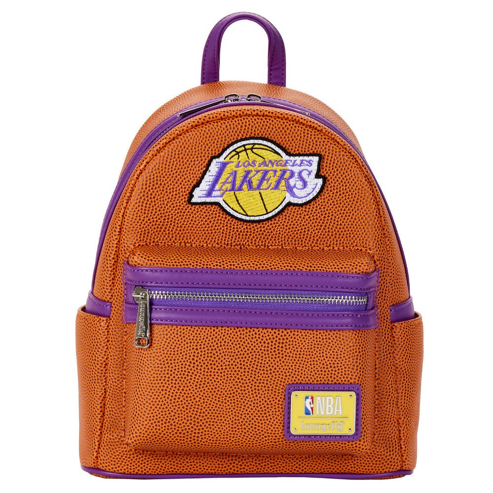 NBA Los Angeles Lakers Basketball Logo Mini Backpack Double Strap Shoulder Bag Purse - Fundom