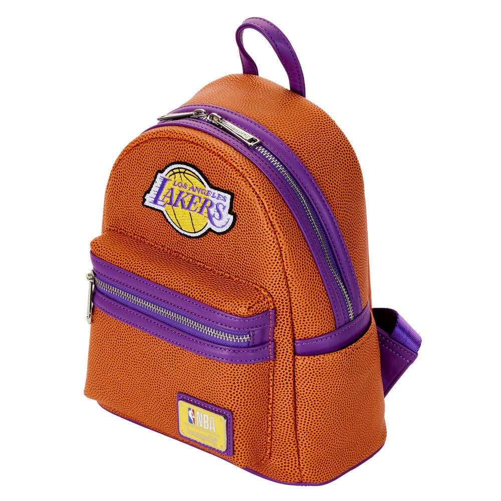 NBA Los Angeles Lakers Basketball Logo Mini Backpack Double Strap Shoulder Bag Purse - Fundom