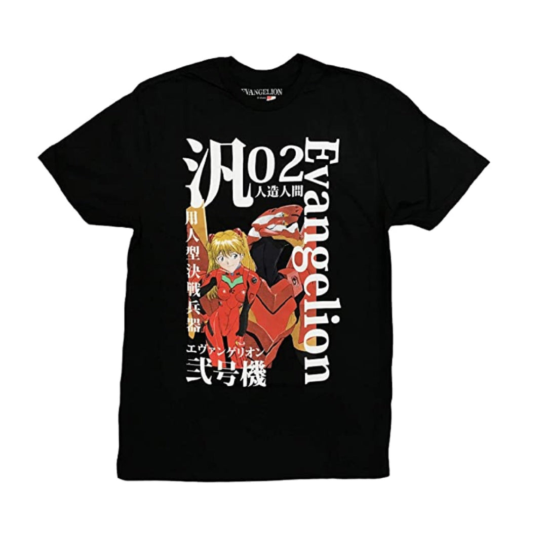 Neon Genesis Evangelion Asuka and Evangelion Unit - 02 Anime Officially Licensed Adult T-Shirt - Fundom