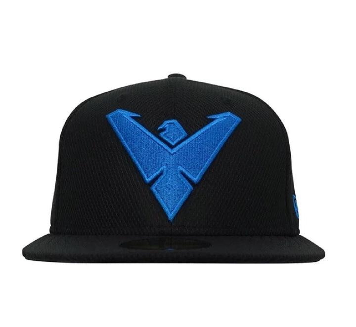 Nightwing Symbol New Era 9Fifty Black Scarlet Snapback Cap Hat - Fundom