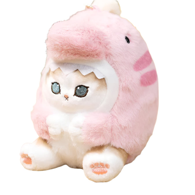 Mofusand Pink Dinosaur Cat Plush Keychain