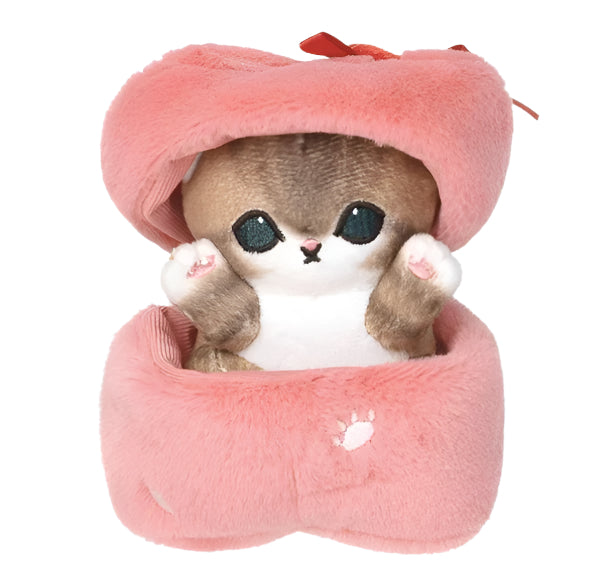 Mofusand Pink Gift Cat Plush 5"