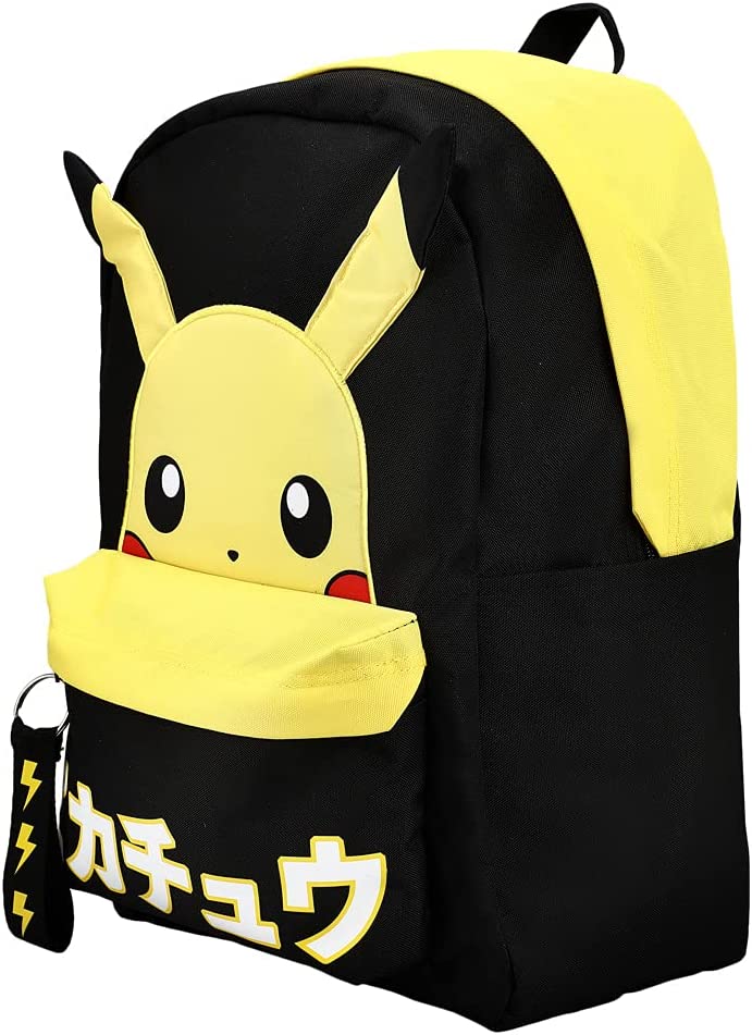 Pokemon Pikachu Anime Cartoon Yellow & Black Backpack book bag - Fundom