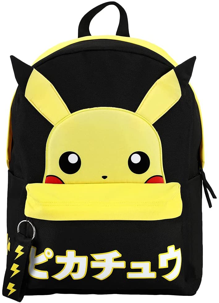 Pokemon Pikachu Anime Cartoon Yellow & Black Backpack book bag - Fundom