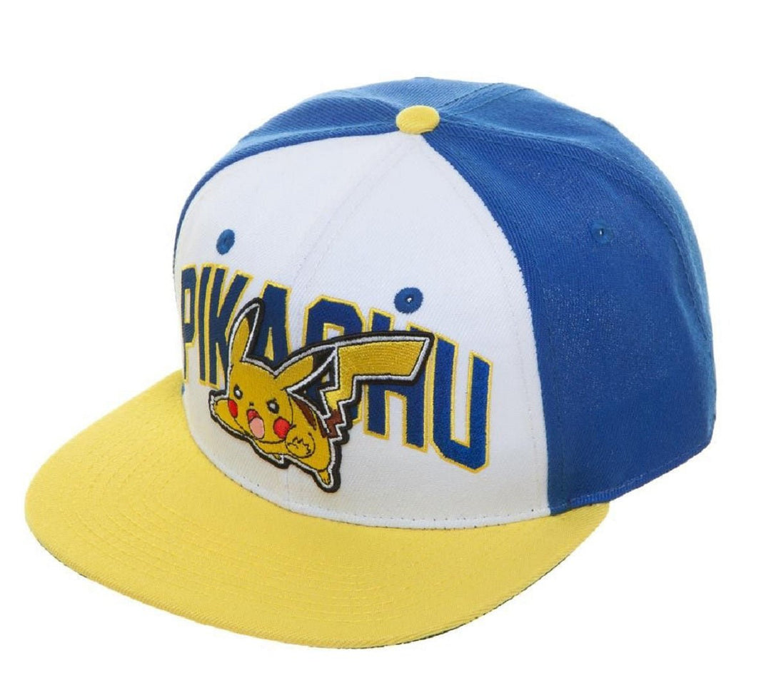 Pokemon Pikachu Color Block Snapback Hat Cap - Fundom
