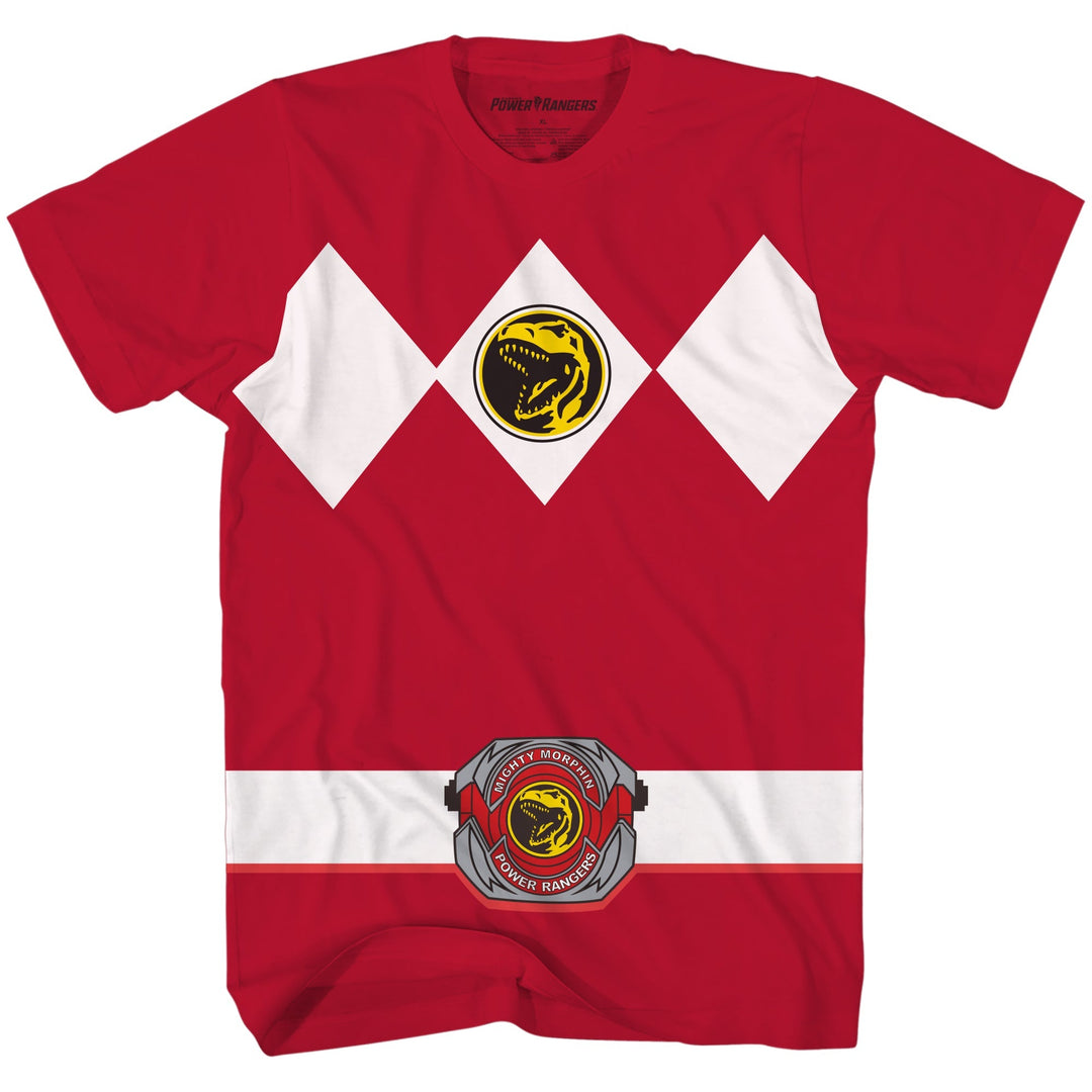 Power Rangers Red Ranger Costume Adult Red T Shirt - Fundom
