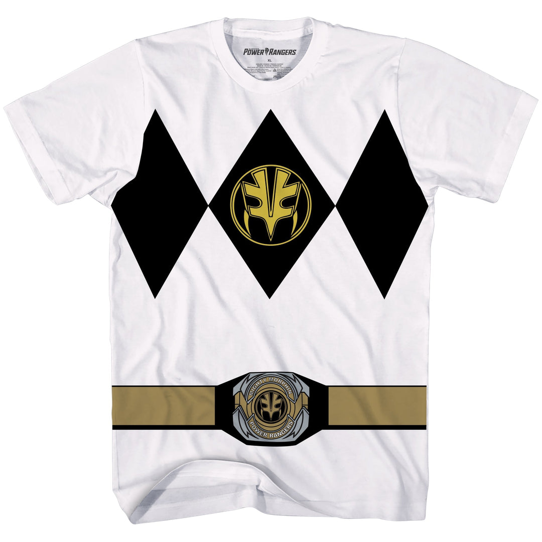 Power Rangers White Ranger Costume Adult T Shirt - Fundom