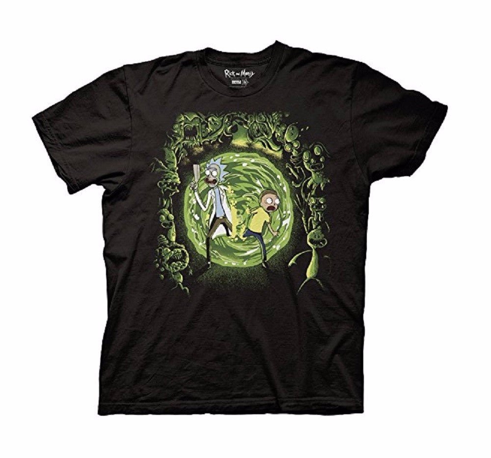 Rick And Morty Portal And The Monsters Adult T-Shirt - Fundom