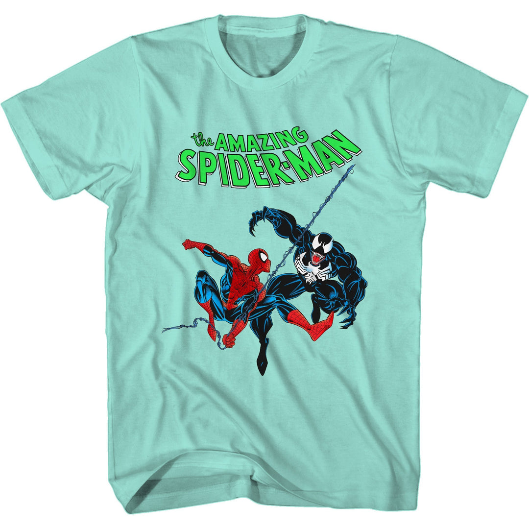 Spider - Man Vs Symbiote Venom 90's Marvel Comics Adult T-Shirt - Fundom