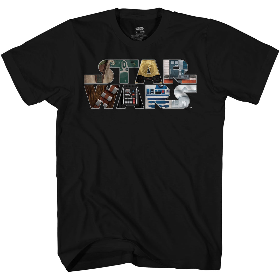 Star Wars Logo Letter Fun Officially Licensed Adult T-Shirt - Fundom