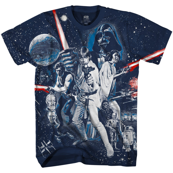 Star Wars War Of Wars Vintage Poster Allover Print Adult T-Shirt - Fundom