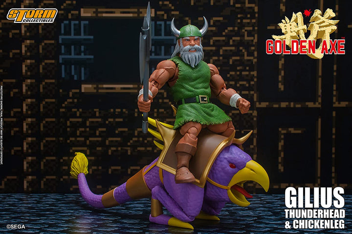 Storm Collectibles - Golden Axe - Gilius Thunderhead & Chicken Leg 1/12 Action Figure - Fundom