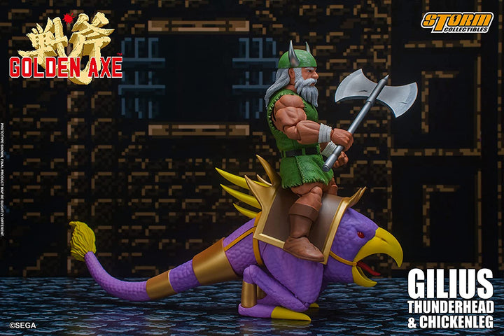 Storm Collectibles - Golden Axe - Gilius Thunderhead & Chicken Leg 1/12 Action Figure - Fundom