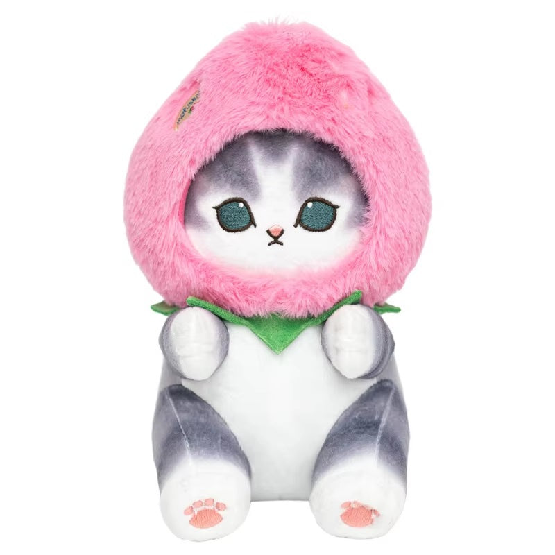 Mofusand Pink Strawberry Cat Plush 9"