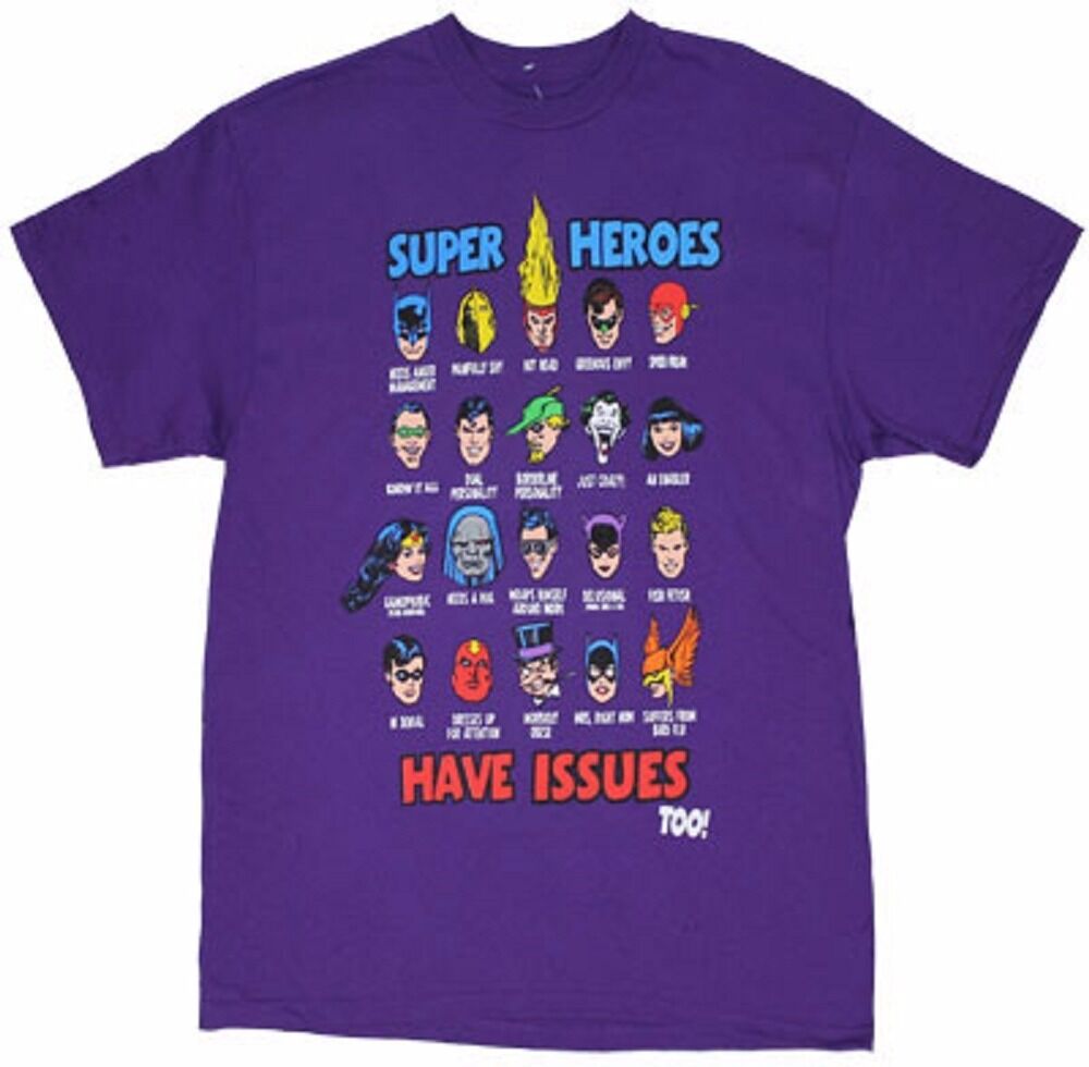 Super Heroes Have Issues Too DC Comics Adult T-Shirt - Fundom