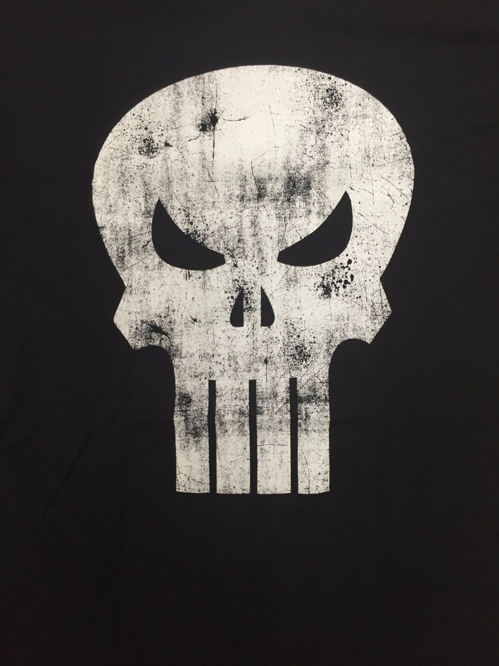 The Punisher White Skull Logo Distressed Marvel Comics Adult T-Shirt - Fundom
