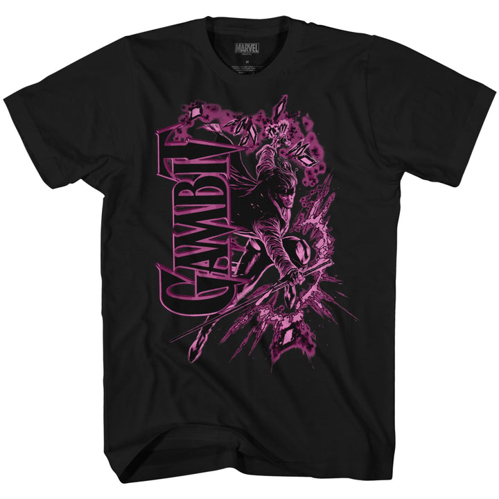 X - Men Gambit Glow Marvel Comics Adult T-Shirt - Fundom
