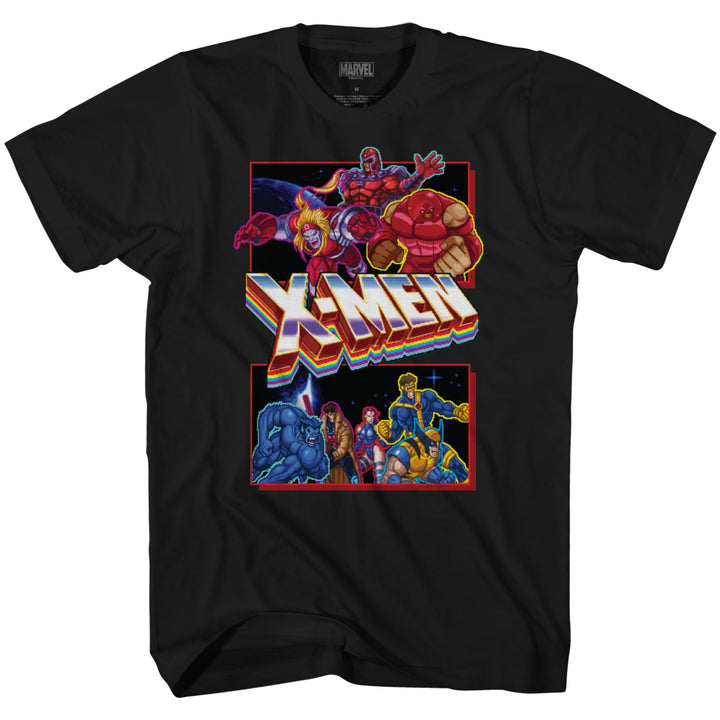 X - Men Retro Arcade Heroes Vs Villains Marvel Comics Adult T-Shirt - Fundom
