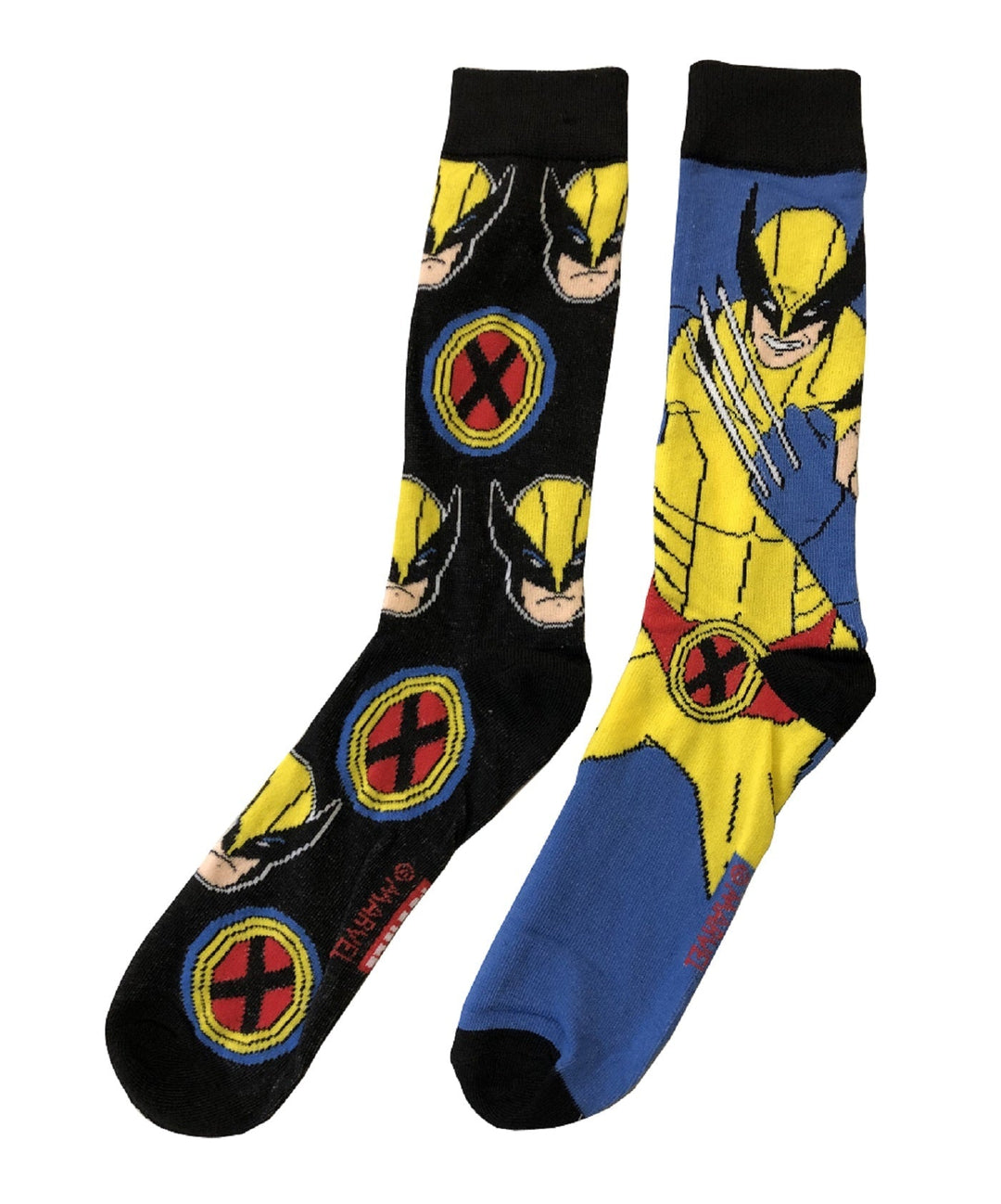 X - Men Wolverine Standing Character With Symbols 2 - Pack Crew Socks - Fundom